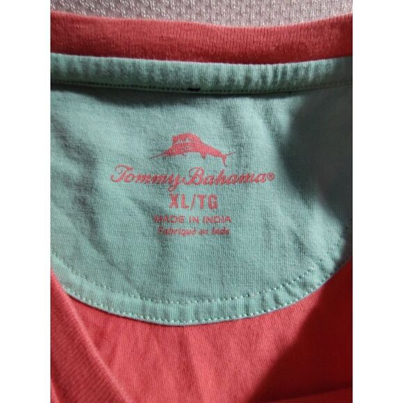 Tommy Bahama Shirt Mens XL Orange Green Short Sleeve Crew Neck T-Shirt - Picture 2 of 5